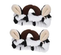 STOBAZA 2pcs Cow Hair Tie Headband Funny Makeup Headband for Skincare Routine Animal Cloth