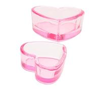 STOBAZA 2pcs Crystal Glass Heart-shaped Nail Dappen Dish Transparent Multi-purpose Nail Art Pen Cleaning Cup for Home Salon Easy-clean Stylish Holder with Observation