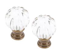 STOBAZA 2pcs Decorative Lamp Finials for Floor Lamp and Desk Light Glass and Copper Material with Comfortable Hand Feeling and Convenient Use Elegant Design