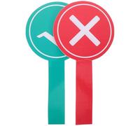 STOBAZA 2pcs Dual-sided Yes No Decision Tools Handheld Foam Boards Voting Paddles for Classroom Quick Response Teaching and Evaluation Activities