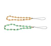 STOBAZA 2pcs Evil Eye Beaded Phone Charms with Polyester and Plastic Material Stylish Wrist Phone Lanyards for Women Reducing Risk of Losing or Dropping for Daily Activities and Presents