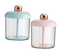 STOBAZA 2pcs Facial Foam Maker Cup with Multi-hole Vent Plate, Quick 5-second Foam Bubble Maker Tool for Face Cleansing, Pink Gold Blue Gold Skin Care Bubbler