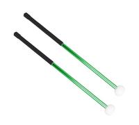 STOBAZA 2pcs Felt Head Drum Mallets Aluminum Alloy Drumsticks Percussion Sticks for Marching Band Professional Practice Comfortable Grip Green