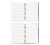 STOBAZA 2pcs Financial Planner Notebook with PP Cover - Horizontal Grid Expense Tracking Book for Small Business and Personal Budgeting - Twin-Wire Bound Finance Tracker Journal