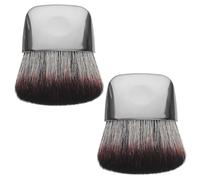 STOBAZA 2pcs Flat Blush Brush Set with Soft Fiber Bristle and Sleek Plastic Handle, Versatile Makeup Brushes for Blush and Loose Powder Application, for Travel and Everyday Use