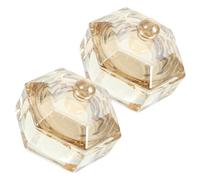 STOBAZA 2pcs Glass Nail Art Cups with Lid Refillable Container Nail Technician Tool for Salon and Personal