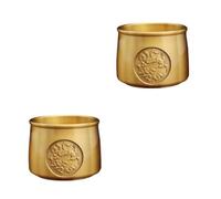 STOBAZA 2pcs Golden Dragon Phoenix Offering Bowl Brass Decorative Accent