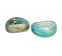 STOBAZA 2pcs Green Acrylic Bangle Bracelets with Glossy Shine and Irregular Geometric Shape, Vintage 90s Style Stackable Bangles for Women, for Daily Outings and Party Events