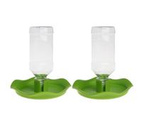 STOBAZA 2pcs Green Plastic Reptile Feeding and Water Bowls with Unique Design Convenient and Not Easily Overturned Pet Feeder for Scorpion and Lizard at Home or Pet Shop