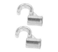 STOBAZA 2pcs Heavy Duty Metal Wall Coat Hooks Thickened Closet Rod Holders Multipurpose Rod Clips Easy Install Clothes Hanger Connector Hooks for Wardrobe Storage