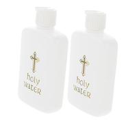 STOBAZA 2pcs Holy Water Bottles Vintage Plastic Refillable Vials for Baptism Religious Essential Oil Storage Containers Small Aroma Liquid Jars