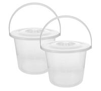 STOBAZA 2pcs Large Capacity Bedside Commodes with Graduated Plastic Containers, Spill Proof Urinal Buckets with Handles and Lids, Portable Supplies Urinal for Traveling and Households