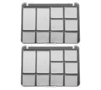 STOBAZA 2Pcs Magnetic Empty Eyeshadow Palette Tray 10-Compartment Metal Makeup Organizer Case for DIY Eyeshadow Storage and Cosmetic Holder