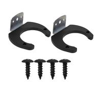 STOBAZA 2pcs Microphone Wall Hooks with Stable Screw Fixation, Black Silicone and Iron Microphone Hanger Hooks for Radio Broadcasting and Audio Recording Studios