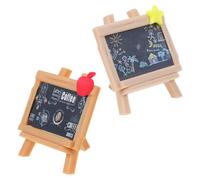 STOBAZA 2pcs Mini Easel for Dollhouse Miniatures Sturdy Black Board Painting Stand Compact Lightweight Tabletop Display for Micro Scenes and Creative Play