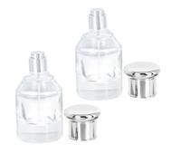 STOBAZA 2pcs Ml Glass Perfume Spray Bottle with Aluminum Alloy Silver Cap, Disassemblable and Fine Workmanship, for Natural Essential Oil and Synthesis Oil, Portable for Traveling and Fits
