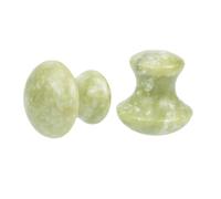 STOBAZA 2pcs Natural Jade Gua Sha Roller for Eye and Facial Massage Skin Ergonomic Grip Beauty Tool for Smooth Radiant Complexion