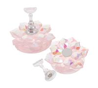 STOBAZA 2pcs Pink Cherry Blossom Iridescent Nail Art Training Rack Plastic Nail Practice Stand Holder Display Manicure Tool for Beginners and Salon Use