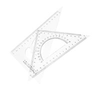 STOBAZA 2pcs Plastic Triangle Ruler Set Protractor and Right Angle for Students, Precise Angle Drawing and Damage Resistant Drafting Supplies for Design Projects and Maths