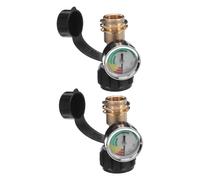 STOBAZA 2pcs Pol Tank Adapter with Brass Construction and Accurate Pressure Gauge Gas Bottle Converter for Rv Cylinder BBQ Grill Heater Leak Detector and Real Pressure Monitoring