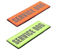 STOBAZA 2Pcs Reflective Service Dog Patches with Orange Service D+ and Letters Assistance Dog Badges for Removable Safety Appliqués for Outdoor Training