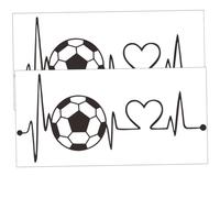 STOBAZA 2pcs Removable PVC Heartbeat Line Football Wall Decals for Boys Bedroom Home Decoration Easy Peel Stick Wall Stickers for Living Office Dorm Unique Sports-Themed Wallpaper