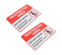 STOBAZA 2pcs Restricted Metal Sign with Bold Text and Weatherproof Design No Entrance Warning for Outdoor Office Property Safety Pre Drilled Easy Installation Fade Resistant Safety No