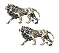 STOBAZA 2pcs Retro Brass Keychain Pendant Creative Lion Shaped Copper Mini Practical Home Decor