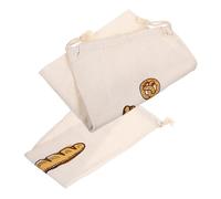 STOBAZA 2pcs Reusable Linen Bread Bags with Drawstring Multi-use Kitchen Storage for Artisan Bread Croissants Bagels and Snacks Food Holders for Homemade Loaf Preservation