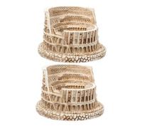 STOBAZA 2pcs Roman Colosseum Statue Model Resin Fish Tank Ornament Ancient Architecture Decor for Home Office Aquarium Landscape Enhancer