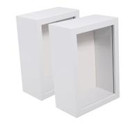STOBAZA 2PCS Rustic Wood Box Picture Frames for Insect Specimen Display Transparent Design for Butterfly Dried Flower Plant Showcase Minimalist DIY Display Boxes for Wall and Desk
