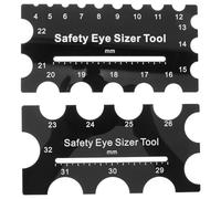 STOBAZA 2pcs Safety Eye Sizer Measuring Tool for Doll Eye Placement Lightweight Plastic Ruler for Plush Installation and Crochet Craft for DIY Artists