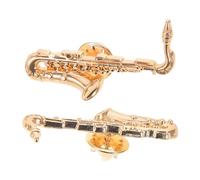 STOBAZA 2pcs Saxophone Brooch Lapel Pins for Musicians and Music Lovers, Alloy Material with Unique Design, Bold Appearance, for Performances on Stage Accessories