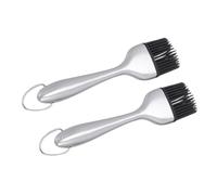 STOBAZA 2pcs Silicone BBQ Oil Brushes with Stainless Steel Hollow Handle Heat Resistant Basting Pastry Brushes for Barbecue Grilling Baking Roasting Cake Decorating Kitchen Tools
