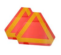 STOBAZA 2pcs Slow Moving Vehicle Triangle Reflector Signs Engineer Grade Reflective Aluminum Safety Warning Triangles Weather Resistant and Easy to Install for Cars Trucks Trailers