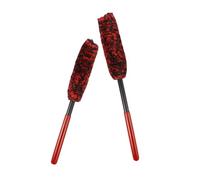 STOBAZA 2pcs Soft Wool Wheel Cleaner Brush for Car Tires and Rims Long Handle Detailing Brushes for Thorough Dirt Removal Comfortable Grip Design for Tight Spaces and Enhanced Shine