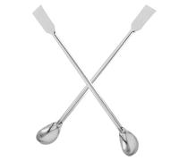 STOBAZA 2pcs Stainless Steel Lab Sampling Spoons with Long Handle for Graphite Crucible Cleaning, Industrial Lab Scoop and Paste Mixing Spatulas