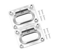 STOBAZA 2PCS Stainless Steel Recessed Door Pulls Flush Lift Ring Handles for Boat Hatch Yacht and Kayak Accessories Corrosion-resistant Hidden Flush Mount Handles