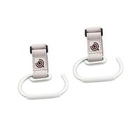 STOBAZA 2pcs Stroller Hook Clips Convenient Stroller Hanger for Diaper Bags and Purses Tape White Belt Silver Hook for Parents