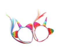 STOBAZA 2Pcs Unicorn Horn Headband for Hair Extensions Comfortable Artificial Party Accessories for Birthday Halloween Festivals