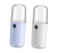 STOBAZA 2pcs USB Charging Nano Facial Mister Face Skin Moisturizing Machine Portable Face Steaming Humidifier for Travel and Home Use White Blue