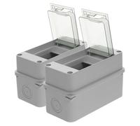 STOBAZA 2pcs Weatherproof Circuit Breaker Protection Box Outdoor Electrical Junction Box with Transparent Window Power Distribution Enclosure for Indoor and Outdoor Use
