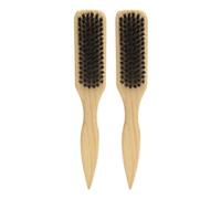 STOBAZA 2pcs Wood Beard Brush with Boar Bristle for Men, Lightweight and Multifunctional Design, Soft and Gentle on Facial Hair, for Beard Styling the Go Grooming
