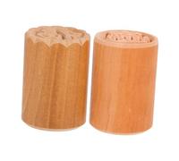 STOBAZA 2Pcs Wooden Mooncake Mold with Pattern Press for Mid Autumn Festival DIY Baking Cookie Stamp Material