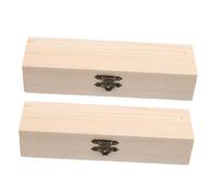 STOBAZA 2pcs Wooden Pencil Case Box Sturdy DIY Art Storage Container for Students and Office Use Hard Crayon Storage Organizer Suitable for School Supplies and Inspirational Stationery
