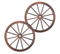 STOBAZA 2pcs Wooden Wagon Wheel Wall Decor Rustic Cartwheel Vintage Wood Hanging Ornaments for Living Bedroom Bar Farmhouse Boho Style
