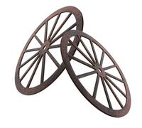 STOBAZA 2pcs Wooden Wagon Wheel Wall Decor Rustic Farmhouse Wood Hanging Decorative Wheels for Garden Living Bar Bedroom Home Accessories