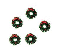 STOBAZA 2sets Elegant Mini Xmas Wreath Ornaments Perfect for Home Door Dollhouse 5pcs*2