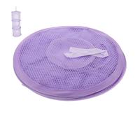 STOBAZA 3 Compartments Hanging Storage Organizer Toy Storage Basket Double Reinforced Mesh Zinc-Coated Wire Purple for Kids Room and Decoration