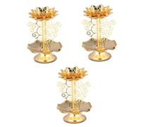 STOBAZA 3 Pcs Buddhist Temple Candle Holder 4.5 Inch Alloy Stand Decor for Living Room Dinner Table